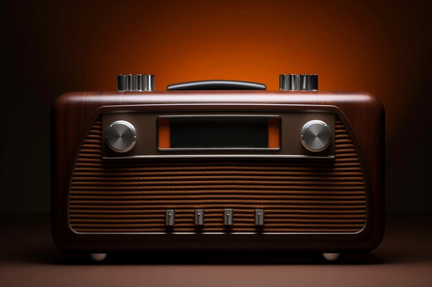 Brown retro electronic radio device