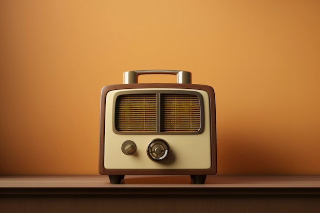 Free photo brown retro electronic radio device