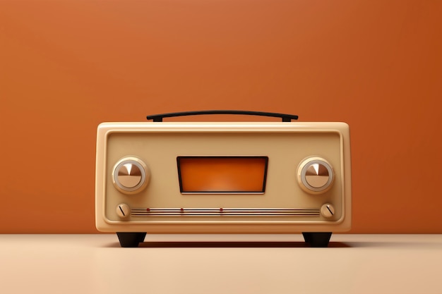 Foto gratuita dispositivo radio elettronico retro marrone