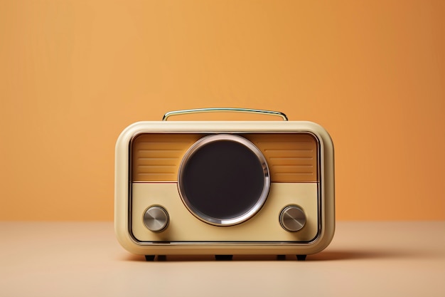 Brown retro electronic radio device