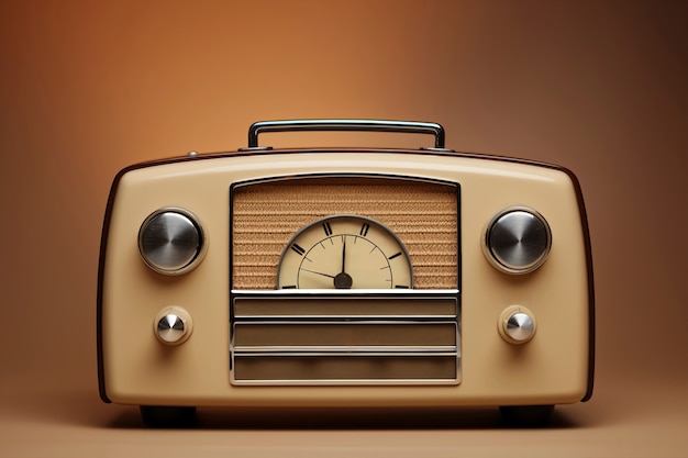 Free photo brown retro electronic radio device