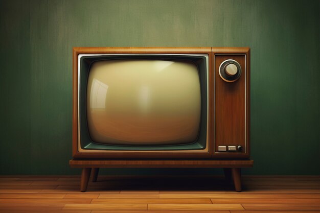 Brown retro electronic television device