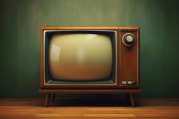 Brown retro electronic television device