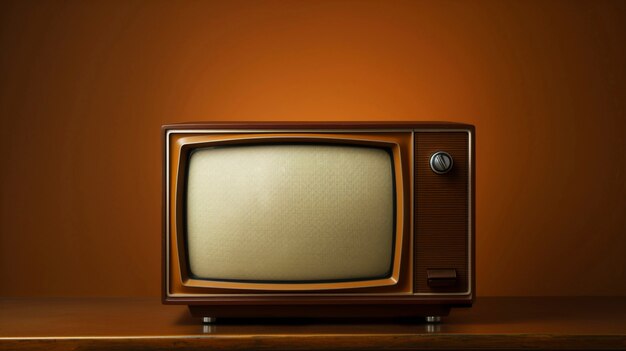 Brown retro electronic tv device