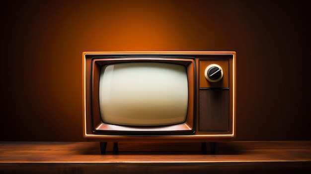 Foto gratuita dispositivo televisivo elettronico retro marrone