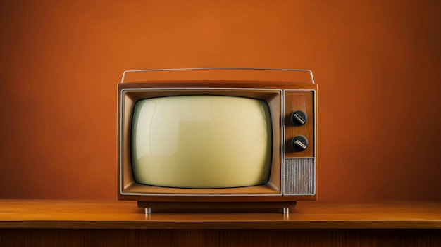 Foto gratuita dispositivo televisivo elettronico retro marrone