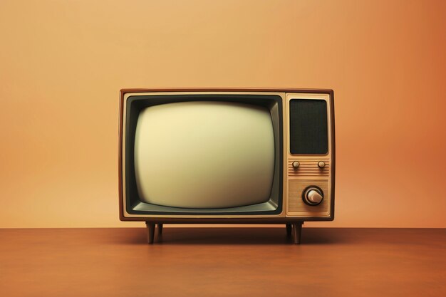 Brown retro electronic tv device