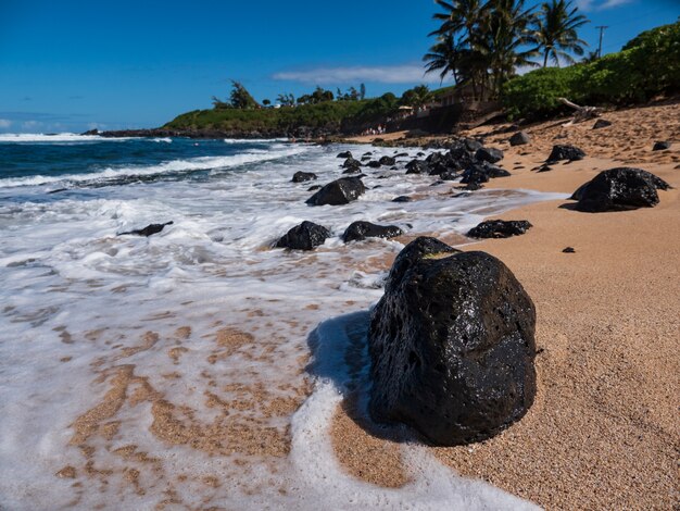 Brown Rock Formation on Seashore