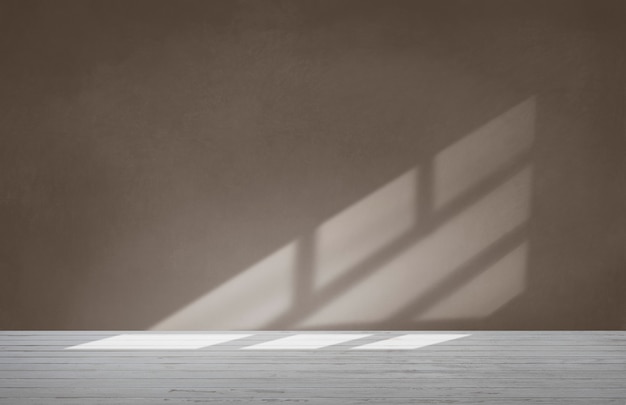 Free photo brown wall in an empty room with concrete floor