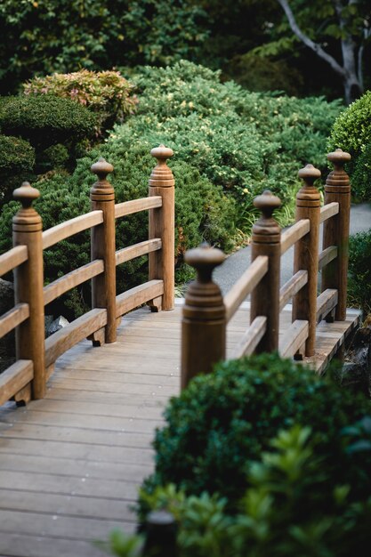 Brown wooden bridge