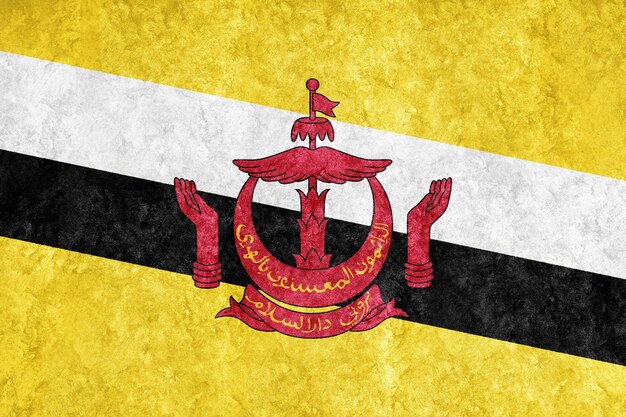Brunei Metallic flag, Textured flag, grunge flag