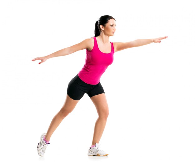 Brunette during fitness exercise