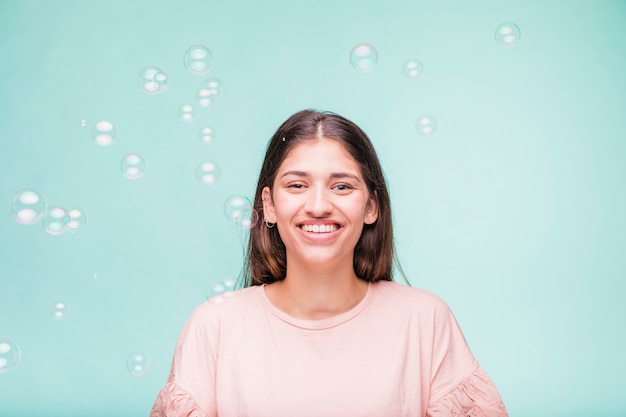 Brunette model with bubbles