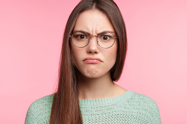 Brunette woman with long straight hair