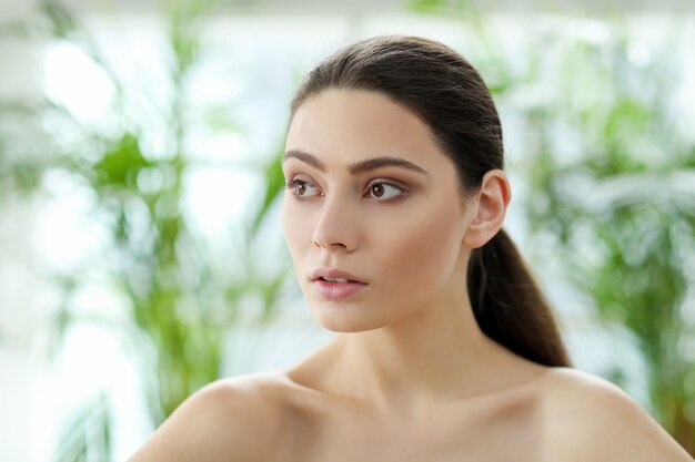 Brunette young woman posing