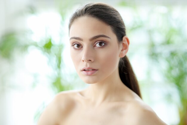 Brunette young woman posing