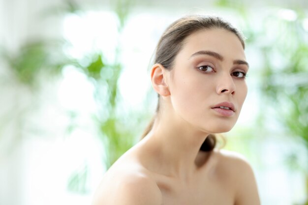 Brunette young woman posing