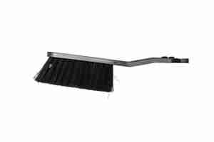 Free photo brush with black bristles on a white background,wooden brush with handle for cleaning clothes,close-up clothes cleaning brush.