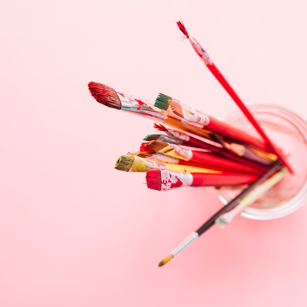 Brushes in jar