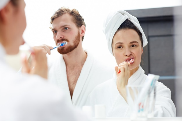 Brushing teeth