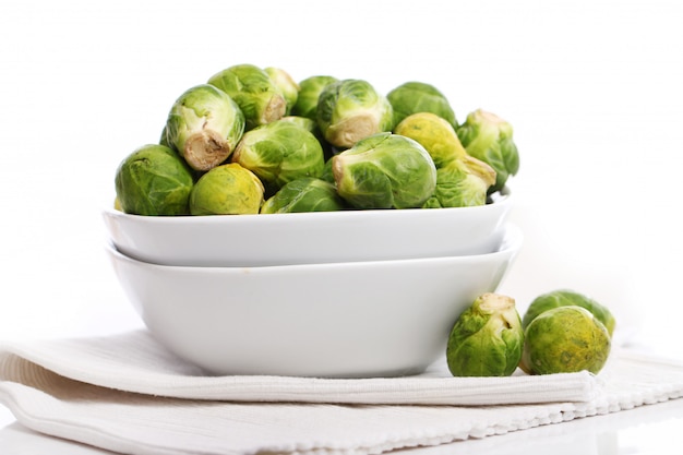 Brussels sprouts in the plate