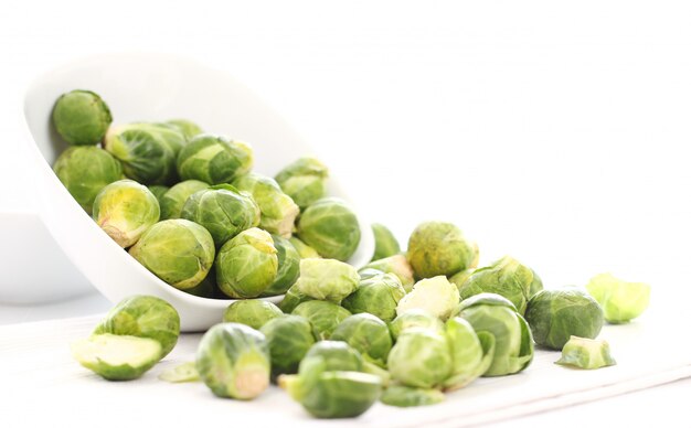 Brussels sprouts in the plate
