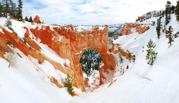 Bryce Canyon with snow in winter