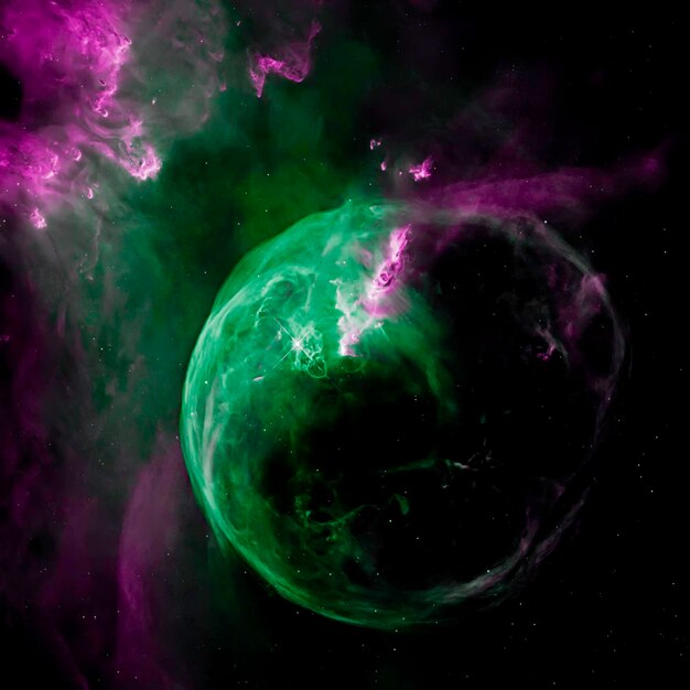 Bubble Nebula, Supernova Core pulsar neutron star. Elements of this image furnished by NASA.