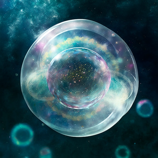 Bubble planet in space