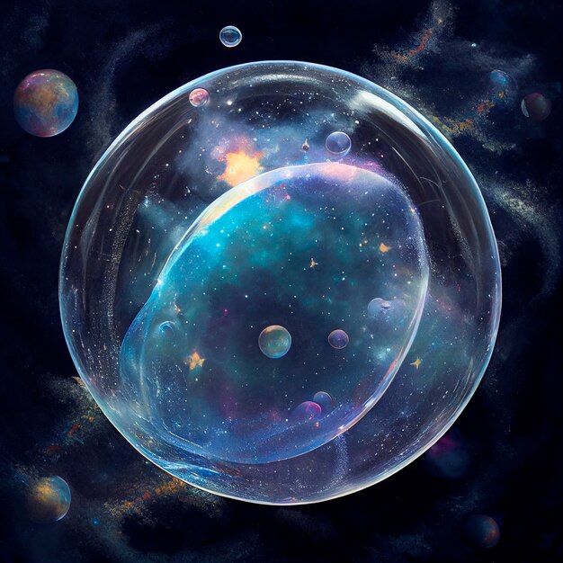 Bubble planet in space