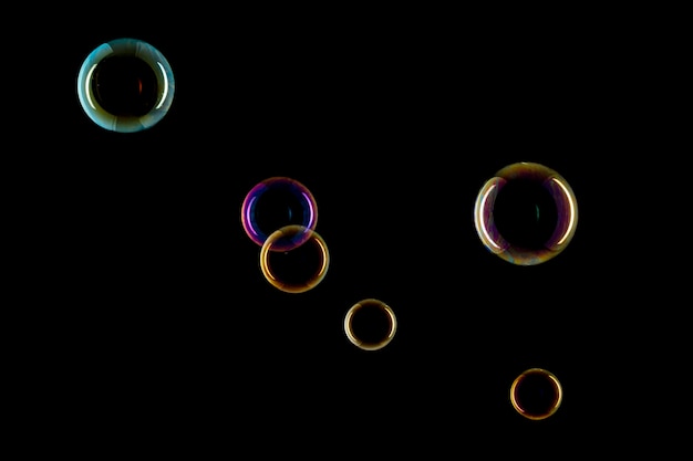 Bubbles on black background