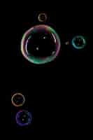 Free photo bubbles on black background