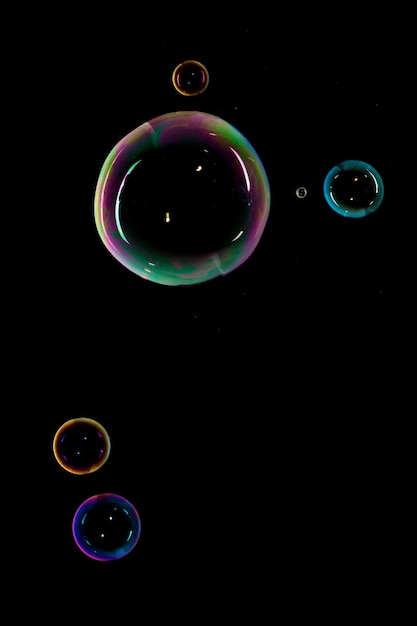 Bubbles on black background