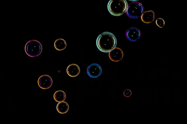 Bubbles on black background