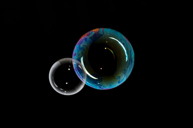 Bubbles on black background