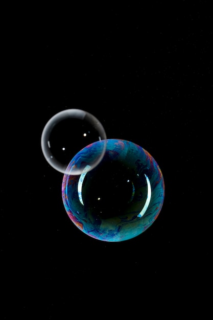 Free photo bubbles on black background