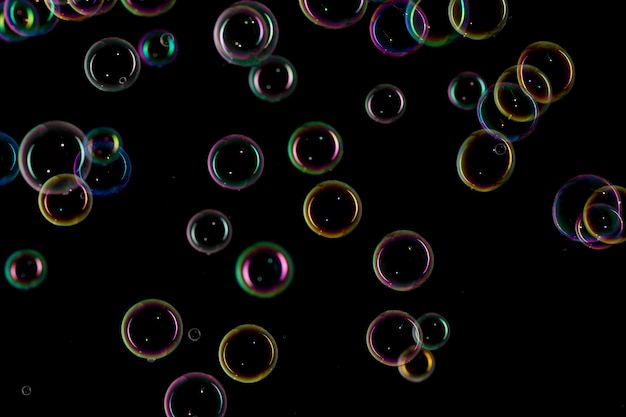 Free photo bubbles on black background