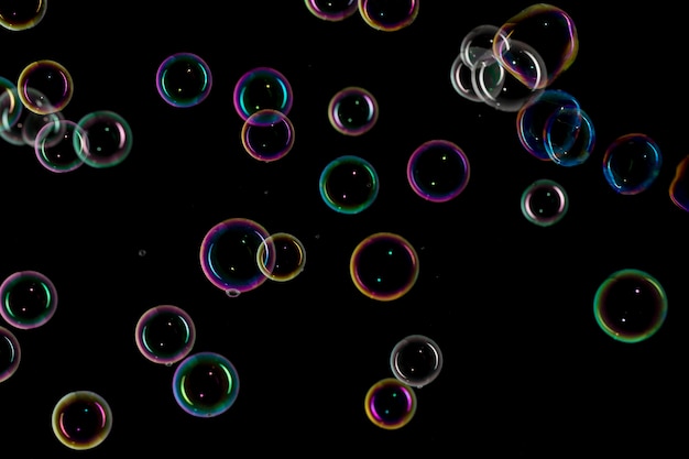 Free photo bubbles on black background