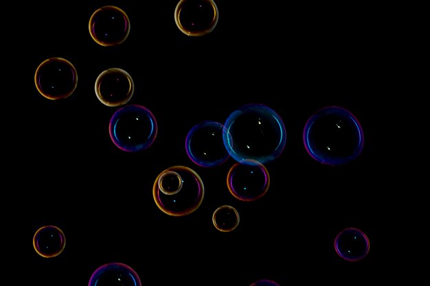 Bubbles on black background