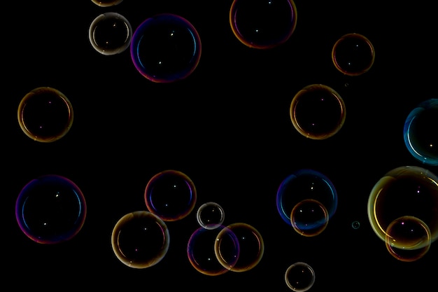 Free photo bubbles on black background