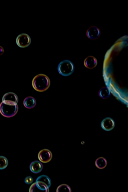 Bubbles on black background