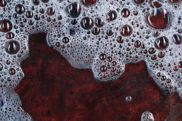 Bubbles in red water