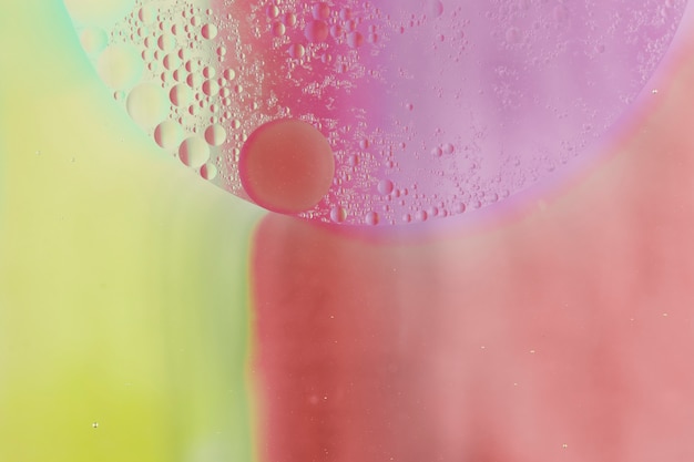 Bubbles over the semi circle shape on colorful background