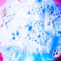 Free photo bubbles on the surface of the dissolve bath bomb