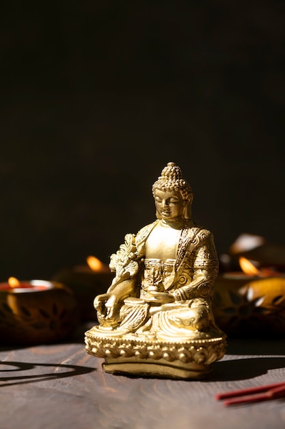 Free photo buddha figurine still life