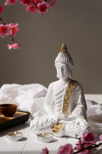 Free photo buddha figurine still life