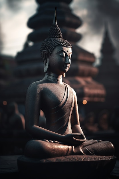 Бесплатное фото Статуя будды для духовности и дзен