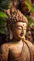 Бесплатное фото Статуя будды в природе