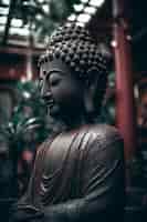 Foto gratuita statua di buddha per la mediazione e il rilassamento
