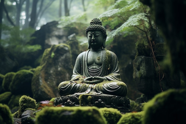 Free photo buddha statue for mediation and relaxation